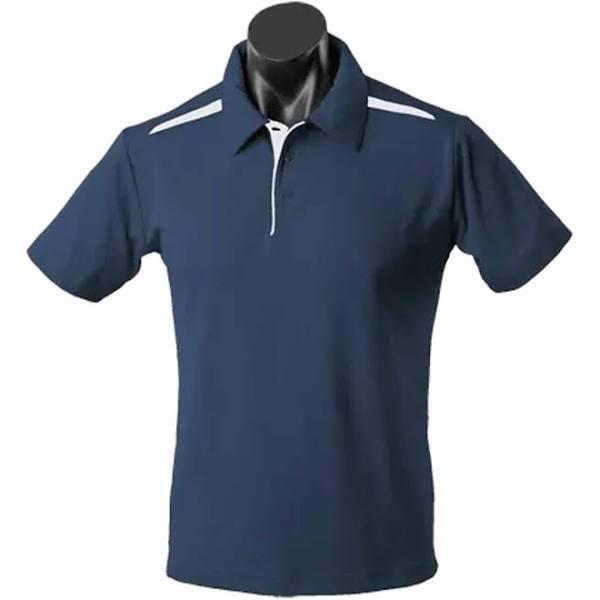 Aussie Pacific - Mens Paterson Polo Shirt - Navy/White