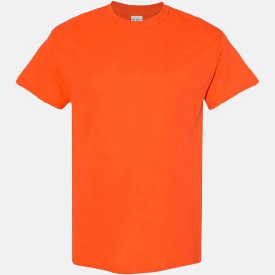 Gildan Mens Heavy Cotton Short Sleeve T-Shirt (Pack of 5) Orange XL Cotton Mens T-Shirt