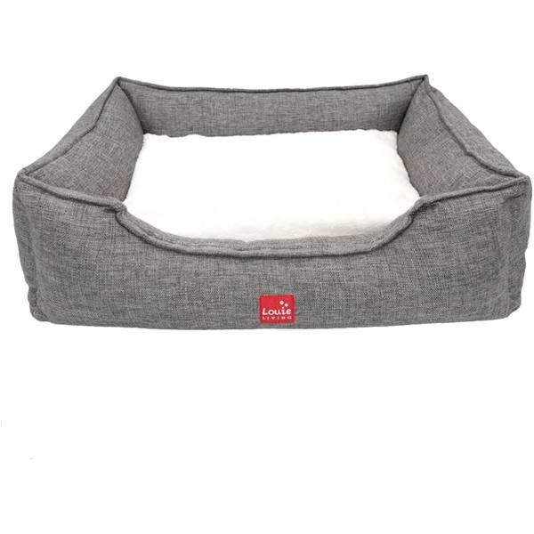 Louie Living Rectangle Pet/Dog Lounger Bed Medium - Grey