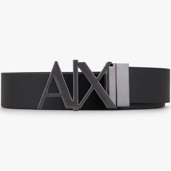 Armani Exchange Reversible Leather Belt in Black