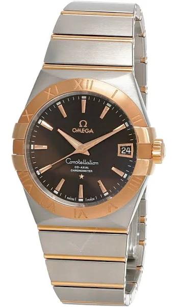 Omega Constellation Men's Automatic Watch 123.20.38.21.13.001, Automatic Movement, Stainless Steel with Rose Gold Strap, 38mm Case