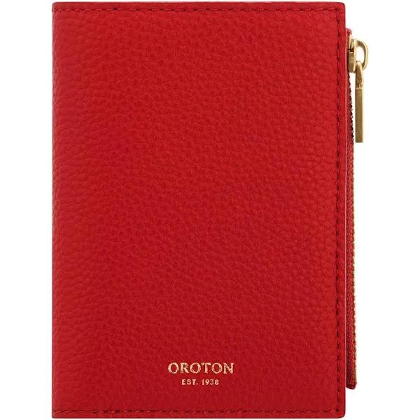 David Jones Oroton Margot Mini 10 Credit Card Zip Wallet in Dark Poppy