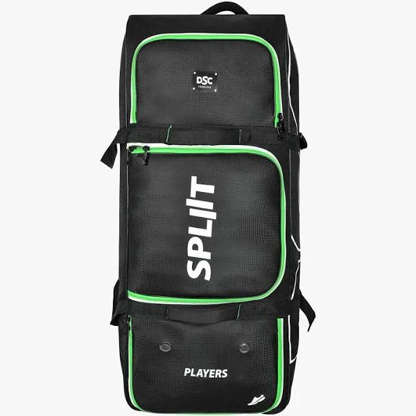 DSC Fearless Spliit Premium Players Cricket Kit Bag | Duffle | Easy - Access Compartments | Spacious | Trolley Bag | Black | Large