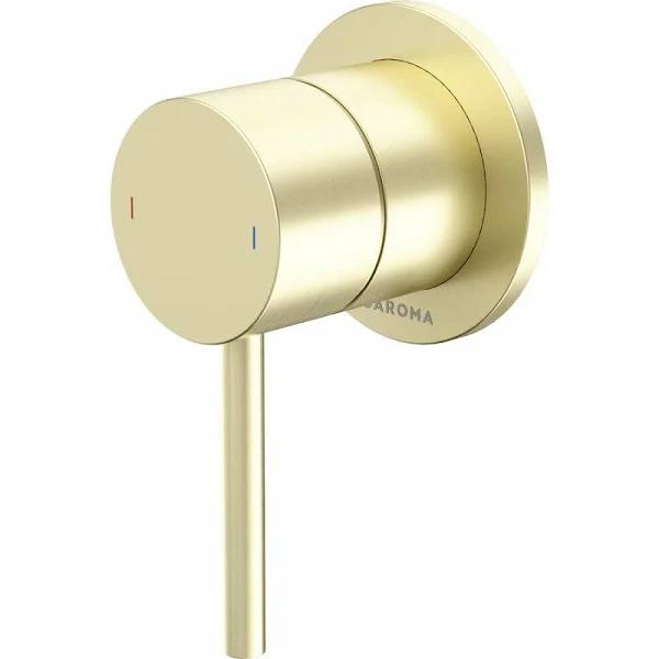 Caroma Liano II Bath Shower Mixer - Round Cover Plate - Brushed Brass