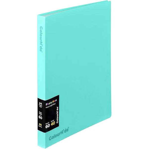 Colourhide Fixed Display Book 40 Sheets Aqua