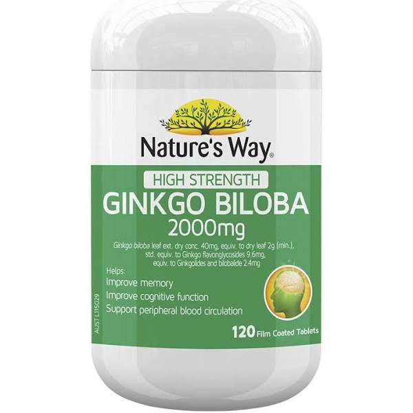 Natures Way High Strength Ginkgo Biloba 2000mg 100 Tablets