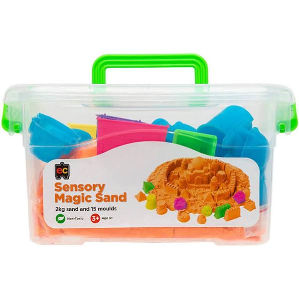 Educational Colours Sensory Magic Sand 2kg Orange With Moulds