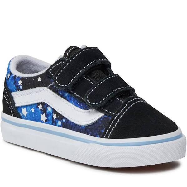 Vans Old Skool V Glow Galaxy Kids Glow Galaxy Black/Blue Unisex Size 4| AfterPay Available