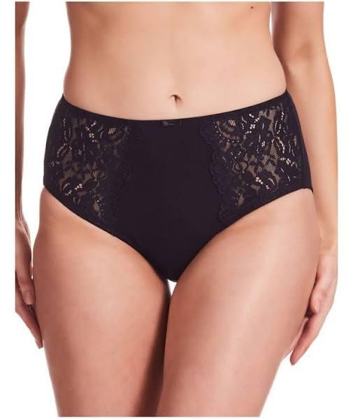 Kayser Lace Stretch Cotton Full Brief Black 22