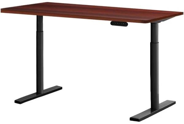 Artiss Electric Standing Desk Adjustable Sit Stand Desks Black Walnut 140cm