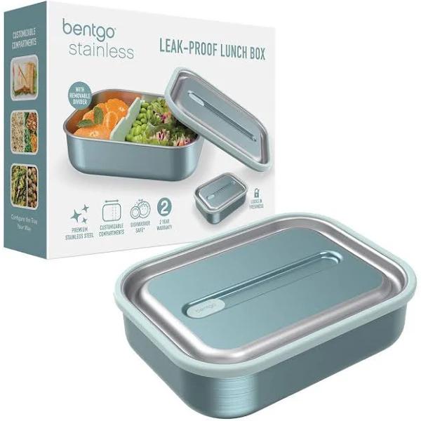 Bentgo Stainless Steel Leak-proof Lunch Box Food Container Bento 1200ml Aqua - AfterPay & zipPay Available