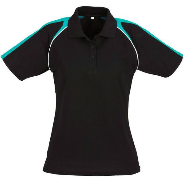 Biz Collection P225LS Ladies Triton Polo 10 / Black/Teal/White