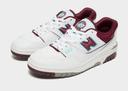 New Balance White & Burgundy 550 Sneakers