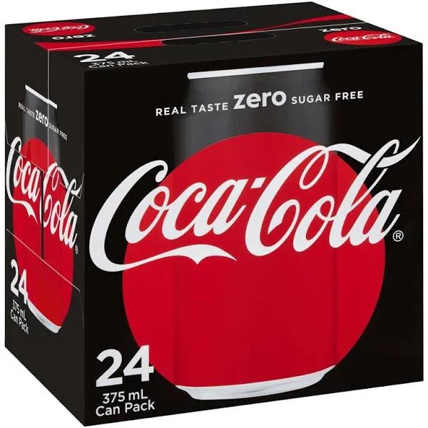 Coca Cola Zero 375ml Cans 24 Pack