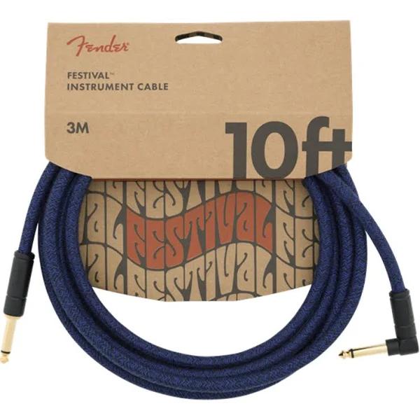 Fender - 10' Angled Festival Instrument Cable - Pure Hemp - Blue Dream