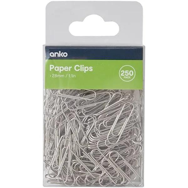 Kmart 250 Pack Paper Clips in Silver Size: 28mm