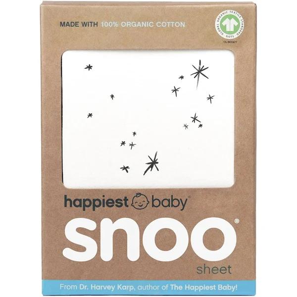 Happiest Baby SNOO 100% Organic Baby Bassinet Fitted Sheet White Star