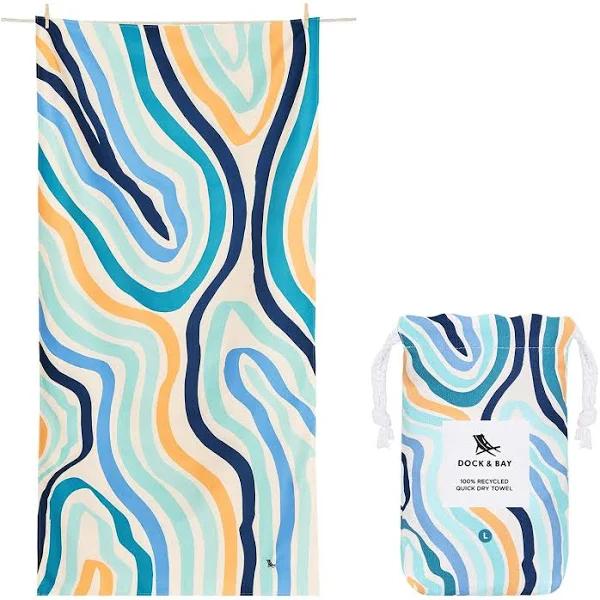 Dock & Bay Quick-dry Beach Towel 100% Recycled Go Wild Collection - Groovy Dunes Large - Beach Towels