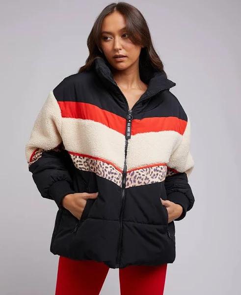 All About Eve Jordan Puffer Jacket in Multi Black 14