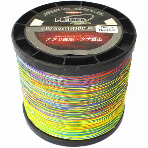 PEfiber 8 Strand Braid Fishing Line 50lb 2000m 5 Colour Jigging 100% UHMWPE