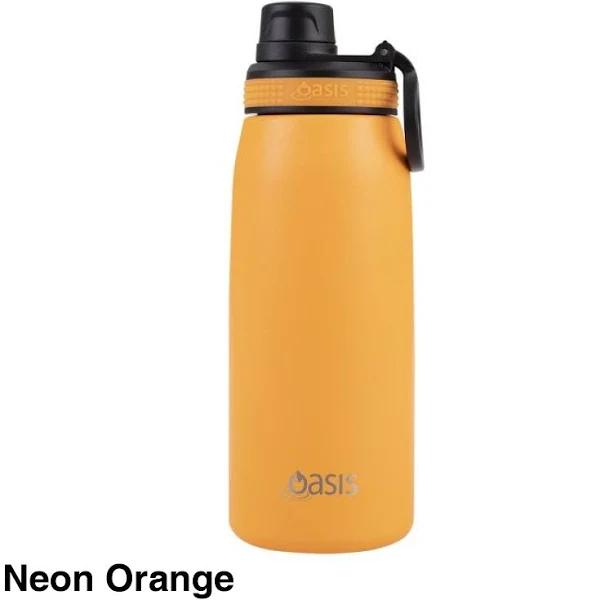 Oasis Stainless Steel Double Wall Insulated Sports Bottle with Screw Cap 780ml Neon Orange