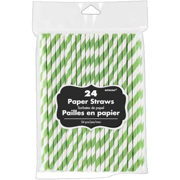 Paper Straws 24 Pack - Kiwi Green