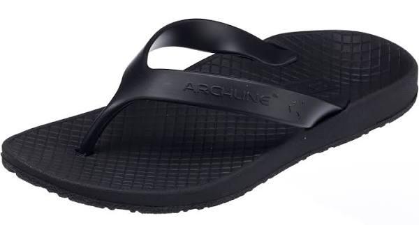 Archline Thongs/Flip Flops Black, Black/Black - Womens 4