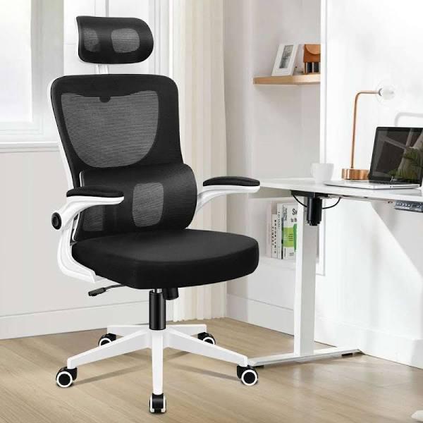 ALFORDSON Mesh Office Chair Gaming Executive Computer Tilt Fabric Seat Work Black?And White