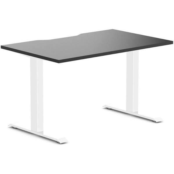 Desky Zero Scalloped Melamine Office Desk - Black / 1200x750mm / White