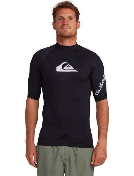 Quiksilver Mens All Time Short Sleeve Rash Vest Black XL