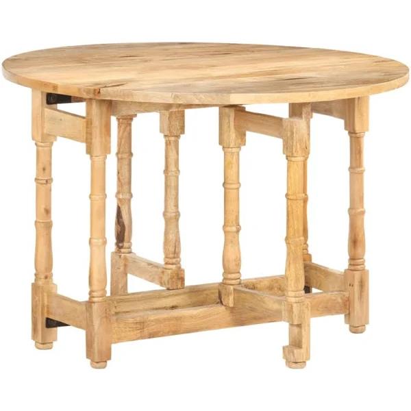 vidaXL Dining Table Round 110×76 cm Solid Mango Wood