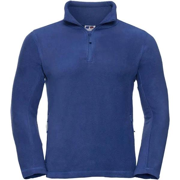 Russell Mens 1/4 Zip Outdoor Fleece Top Bright Royal L