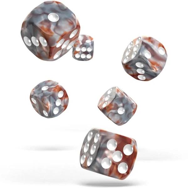 Oakie DOAKIE Dice D6 16 mm GemiDice - SILVER-RUST (12)