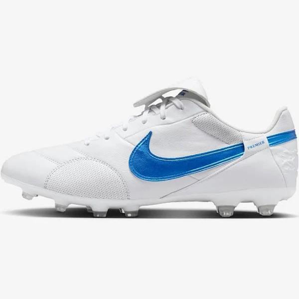 Nike Premier III FG Soccer Shoes (White/Signal Blue) 13