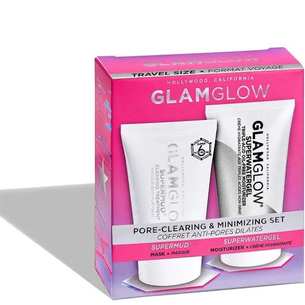 Glamglow Pore-Clearing & Minimizing Set: Supermud Clearing Treatment 15g + Superwatergel Moisturizer 15ml - 2pcs