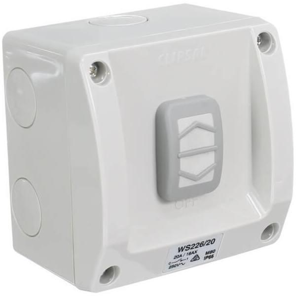 Clipsal WS226/20-RG | Weatherproof Switch 1 Pole 20 Amp IP66