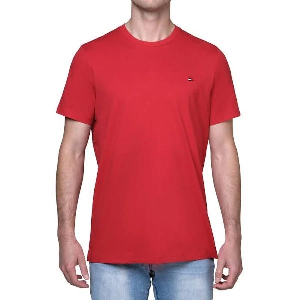 Tommy Hilfiger Men's Core Flag Crew Tee Mahogany (S, M, L, XL, XXL) - Earn Everyday Rewards, Afterpay Available