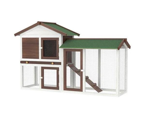 Advwin Rabbit Hutch Chicken Coop Wooden Pet Cage 145*45*85cm