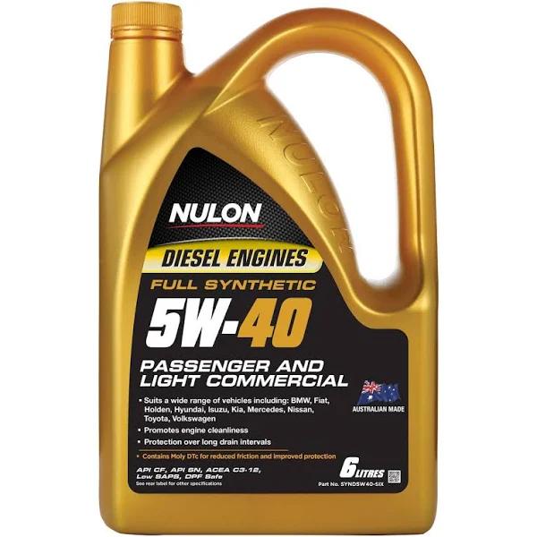 Nulon Full Synthetic Petrol & Diesel Engine Oil 6L 5W40 SYND5W40-SIX