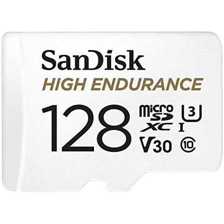 SanDisk 128GB High Endurance Video microSDXC Card With Adapter For Dash Cam and Home Monitoring Systems - C10, U3, V30, 4K UHD, Micro SD Card - SDSQQN