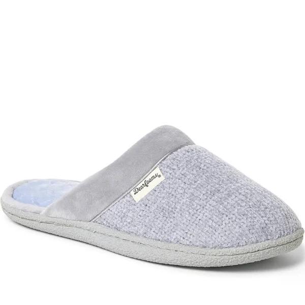 Dearfoams Womens Samantha Chenille Closed Toe Scuff Slippers - 11-12 AUS or XLarge / Grey