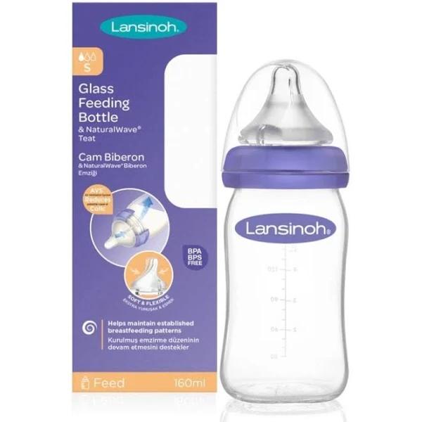 Lansinoh Glass Feeding Bottle 240ml With NaturalWave Teat