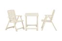 vidaXL - 3 Piece Folding Bistro Set Plastic - White