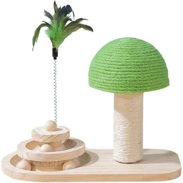 Cat Mushroom Scratching Post Claw Scratcher with Wooden Balls - Standard - AfterPay & zipPay Available