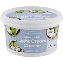 Woolworths Spreadable Light Cream Cheese 250g