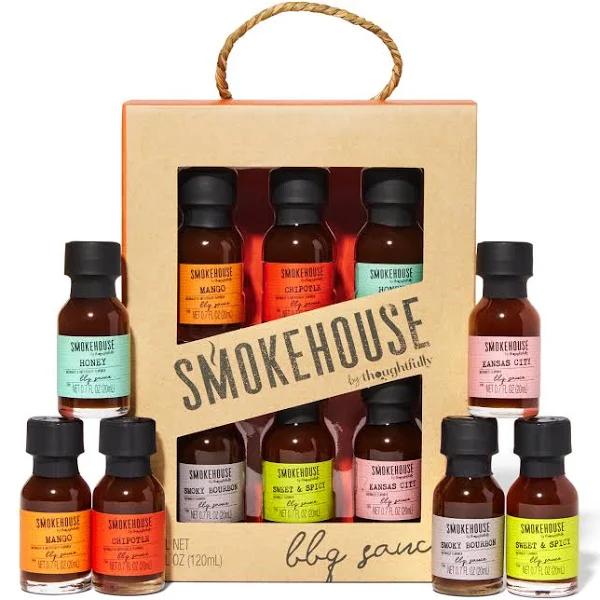 Thoughtfully Gourmet, BBQ Sauce Collection, Variety 6 Pack, Flavours Include Root Beer BBQ Sauce, Jalapeno Wing Sauce, Tangy BBQ Sauce, Bourbon BBQ