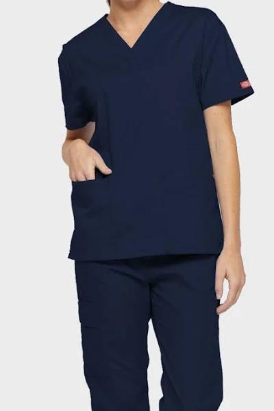 Dickies EDS Signature Women's V-Neck Scrub Top, Navy