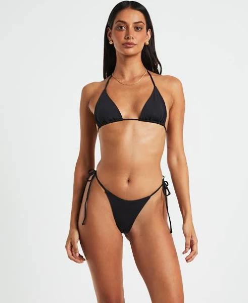 Subtitled Womens Halter Bikini Top in Black Size 2XL