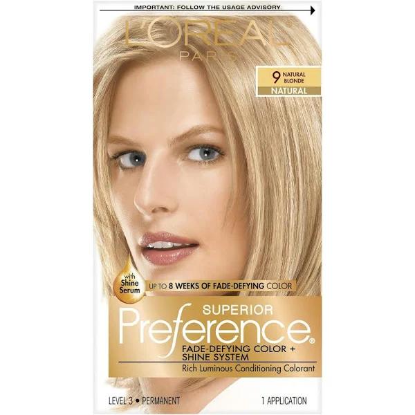 L'Oreal Paris Superior Preference Hair Color, Natural Blonde 9, 1 Kit