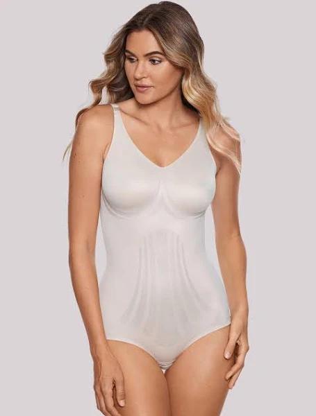 Miraclesuit Shapewear Lycra Fit Sense Extra Firm Control Shaping Bodysuit in Warm Beige XL